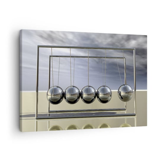Obraz na płótnie - Energia świata - 70x50cm - Wahadło Newtona Fizyka Abstrakcja - Nowoczesny Canvas obraz do salonu do sypialni ARTTOR ARTTOR