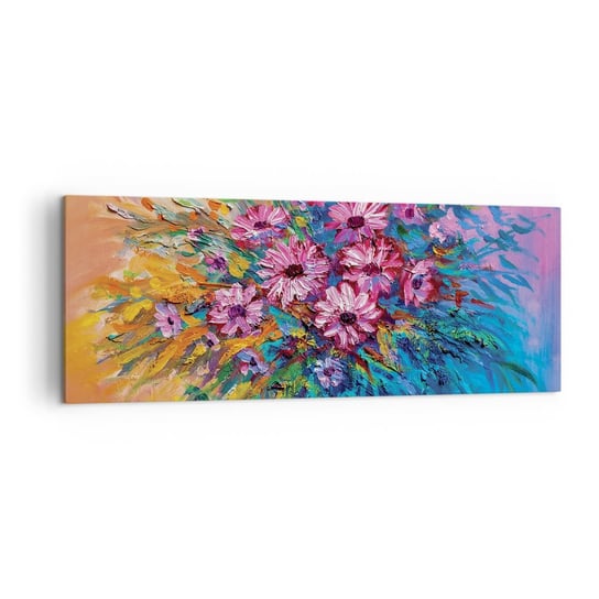 Obraz na płótnie - Energia życia - 140x50cm - Kwiaty Bukiet Kwiatów Ogród - Nowoczesny Canvas obraz do salonu do sypialni ARTTOR ARTTOR