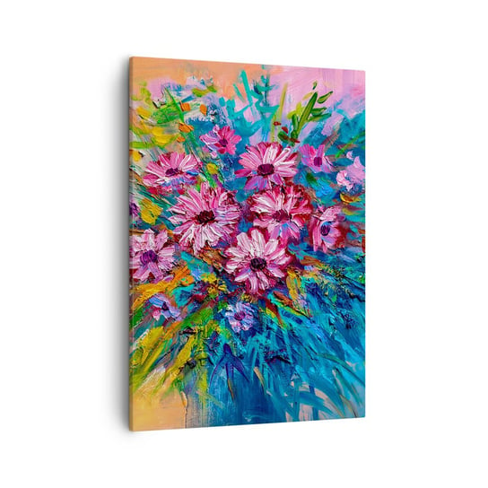 Obraz na płótnie - Energia życia - 50x70cm - Kwiaty Bukiet Kwiatów Ogród - Nowoczesny Canvas obraz do salonu do sypialni ARTTOR ARTTOR