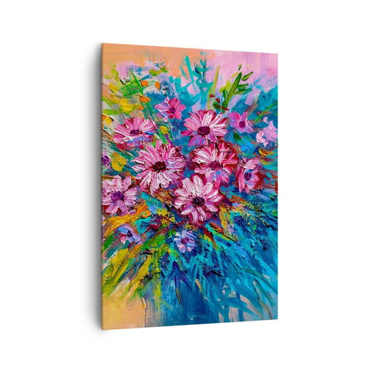 Obraz na płótnie - Energia życia - 70x100cm - Kwiaty Bukiet Kwiatów Ogród - Nowoczesny foto obraz w ramie do salonu do sypialni ARTTOR ARTTOR