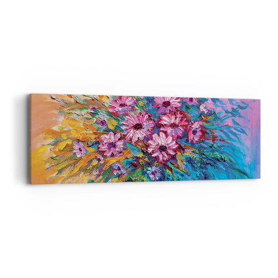 Obraz na płótnie - Energia życia - 90x30cm - Kwiaty Bukiet Kwiatów Ogród - Nowoczesny Canvas obraz do salonu do sypialni ARTTOR ARTTOR