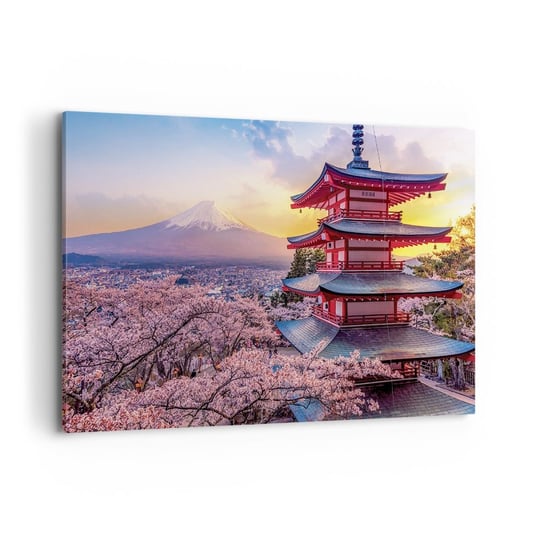 Obraz na płótnie - Esencja japońskiego ducha - 120x80cm - Krajobraz Fudżi Choreito - Nowoczesny obraz na ścianę do salonu do sypialni ARTTOR ARTTOR