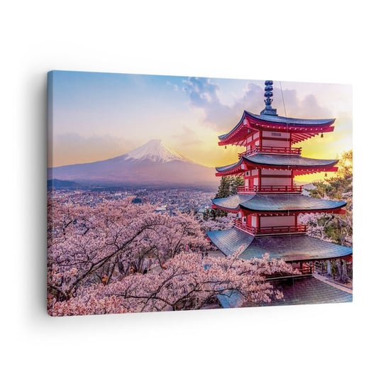 Obraz na płótnie - Esencja japońskiego ducha - 70x50cm - Krajobraz Fudżi Choreito - Nowoczesny Canvas obraz do salonu do sypialni ARTTOR ARTTOR