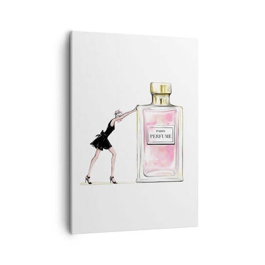 Obraz na płótnie - Esencja kobiecości - 50x70cm - Kobieta  Perfumy Moda - Nowoczesny Canvas obraz do salonu do sypialni ARTTOR ARTTOR