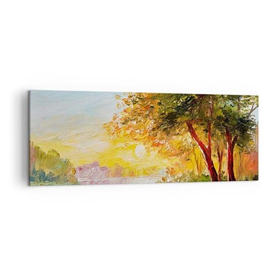 Obraz na płótnie - Et in Arcadia ego - 140x50cm - Krajobraz Rzeka Promienie Słońca - Nowoczesny Canvas obraz do salonu do sypialni ARTTOR ARTTOR