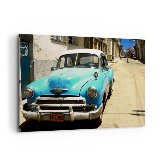 Obraz na płótnie - Evviva Cuba! - 120x80cm - Motoryzacja Samochód Kuba - Nowoczesny obraz na ścianę do salonu do sypialni ARTTOR ARTTOR