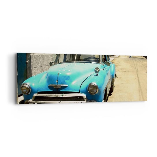 Obraz na płótnie - Evviva Cuba! - 90x30cm - Motoryzacja Samochód Kuba - Nowoczesny Canvas obraz do salonu do sypialni ARTTOR ARTTOR