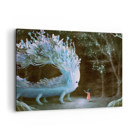 Obraz na płótnie - Fantastyczne spotkanie - 100x70cm - Abstrakcja Fantasy Baśniowy Świat - Nowoczesny foto obraz w ramie do salonu do sypialni ARTTOR ARTTOR