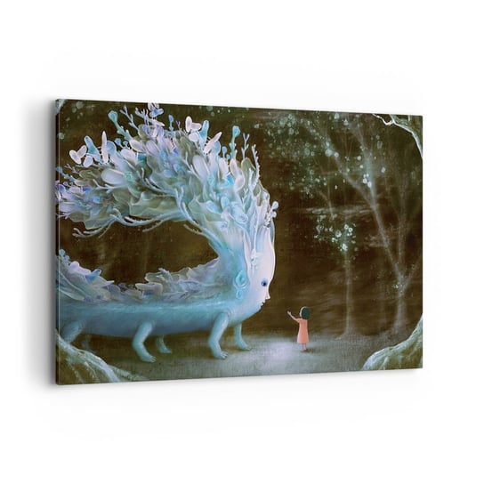 Obraz na płótnie - Fantastyczne spotkanie - 120x80cm - Abstrakcja Fantasy Baśniowy Świat - Nowoczesny obraz na ścianę do salonu do sypialni ARTTOR ARTTOR