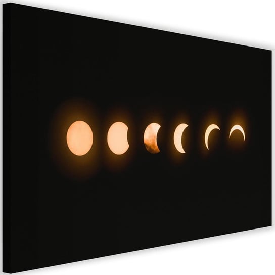 Obraz na płótnie, fazy zaćmienia księżyc, 60x40 cm Feeby