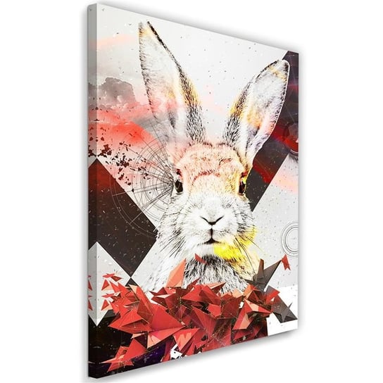 Obraz na płótnie FEEBY, Abstrakcyjny królik i kształty 40x60 Feeby