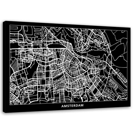 Obraz na płótnie FEEBY, Amsterdam - plan miasta 120x80 Feeby