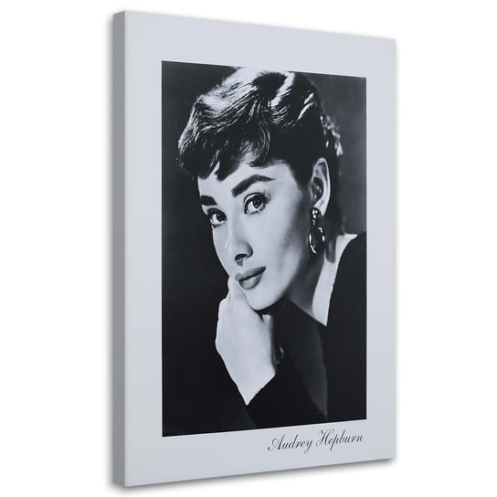 Obraz na płótnie FEEBY, Audrey Hepburn - portret czarno biały 40x60 Feeby