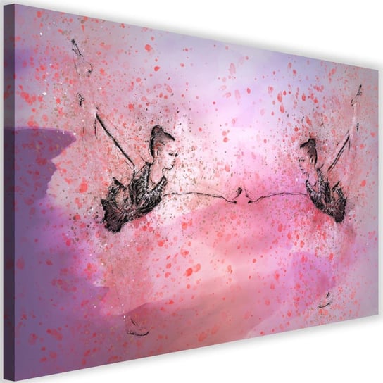 Obraz na płótnie FEEBY, Baletnice abstrakcja różowy 60x40 Feeby