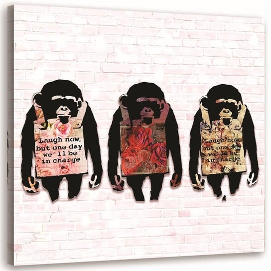 Obraz na płótnie FEEBY, Banksy 3 małpy 30x30 Feeby