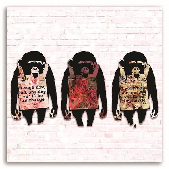 Obraz na płótnie FEEBY, Banksy Małpy Kolorowy 30x30 Feeby