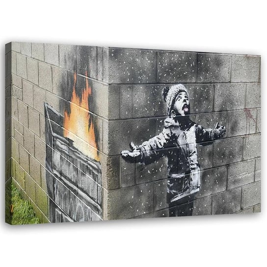 Obraz na płótnie FEEBY, Banksy Mural Chłopiec 60x40 Feeby