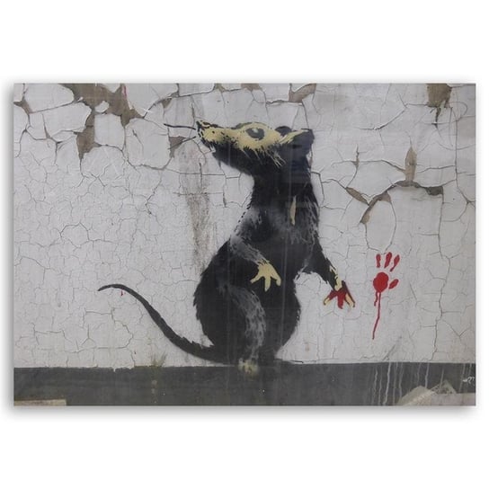 Obraz na płótnie FEEBY, Banksy Street Art Szczur 100x70 Feeby