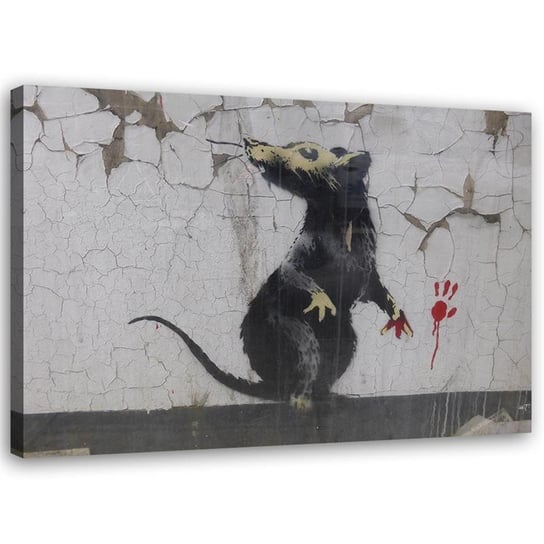 Obraz na płótnie FEEBY, Banksy Street Art Szczur 90x60 Feeby
