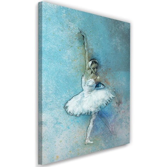 Obraz na płótnie FEEBY, Biała Baletnica Kobieta 60x90 Feeby