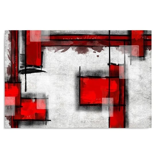 Obraz na płótnie FEEBY, Biało Czerwona Abstrakcja 120x80 Feeby