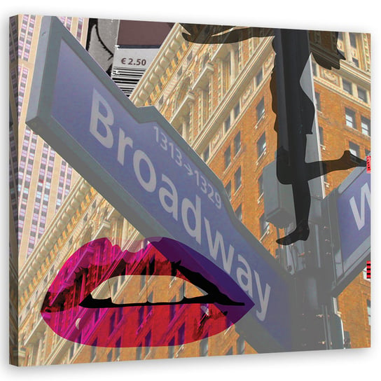 Obraz na płótnie FEEBY, Broadway Nowy Jork 80x80 Feeby