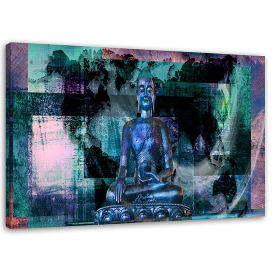 Obraz na płótnie FEEBY, Budda i abstrakcyjne tło - niebieskie 60x40 Feeby
