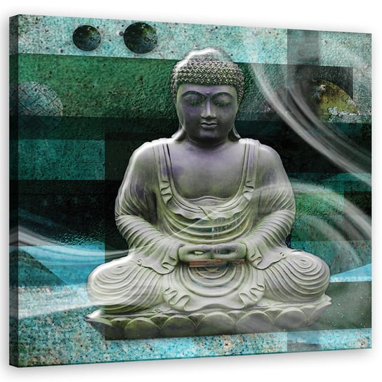 Obraz na płótnie FEEBY, Budda Posąg Zielony 30x30 Feeby