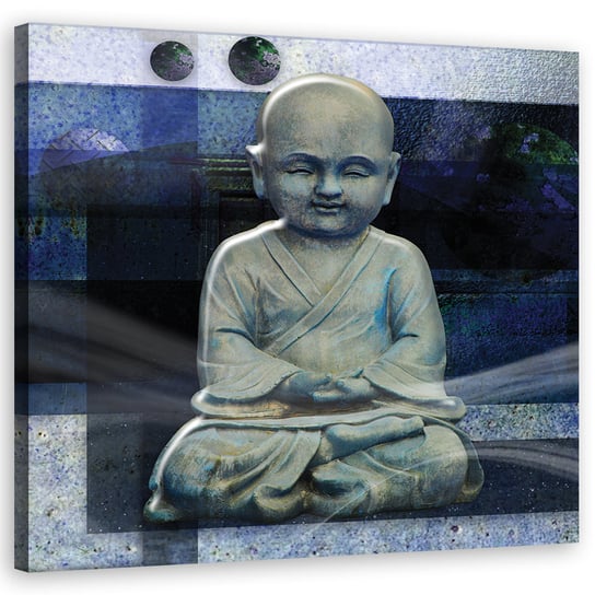 Obraz na płótnie FEEBY, Budda Zen Niebieski 30x30 Feeby