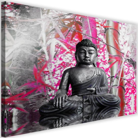 Obraz na płótnie FEEBY, Buddha bambus różowy 60x40 Feeby
