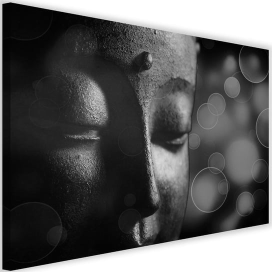 Obraz na płótnie FEEBY, Buddha Zen czarno biały 90x60 Feeby