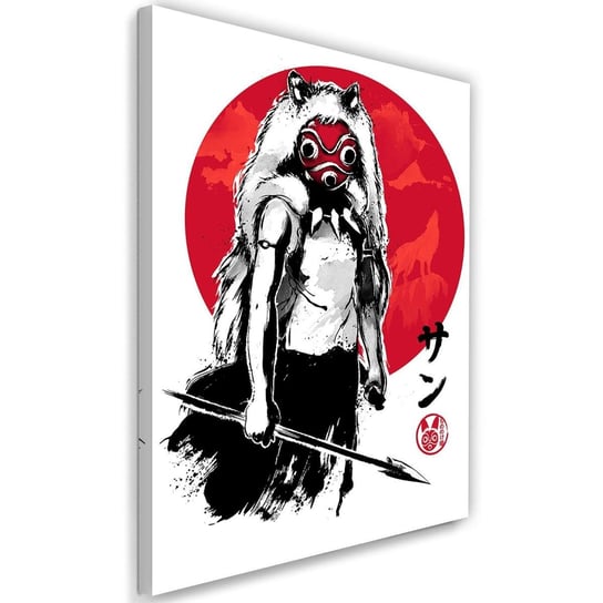 Obraz na płótnie FEEBY Canvas, Japońska dziewczyna wilk, 40x60 cm Feeby