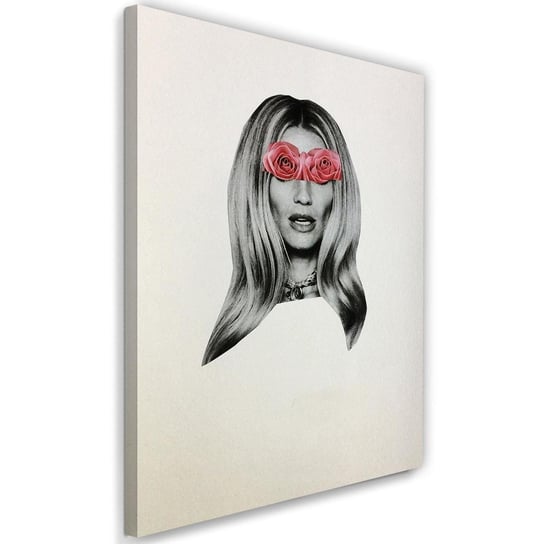 Obraz na płótnie FEEBY Canvas, Kolaż różane oczy kobiety, 40x60 cm Feeby