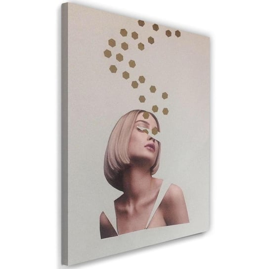 Obraz na płótnie FEEBY Canvas, Kolaż uciekające myśli kobieta modern, 50x70 cm Feeby