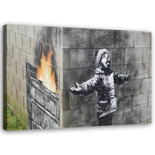 Obraz na płótnie FEEBY, Chłopiec Port Talbot mural Banksy 90x60 Feeby