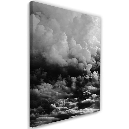 Obraz na płótnie FEEBY, Chmury Niebo Czarno Biały 40x60 Feeby