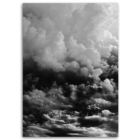 Obraz na płótnie FEEBY, Chmury Niebo Czarno Biały 70x100 Feeby