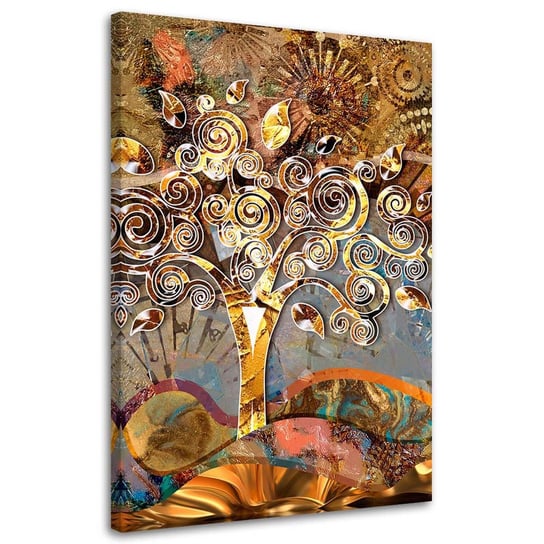 Obraz na płótnie FEEBY, Drzewo miłości - G. Klimt reprodukcja 80x120 Feeby