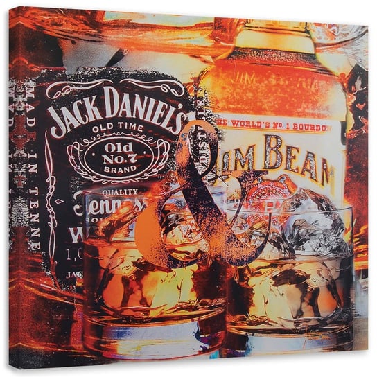 Obraz na płótnie FEEBY, Dwa drinki Whisky 50x50 Feeby