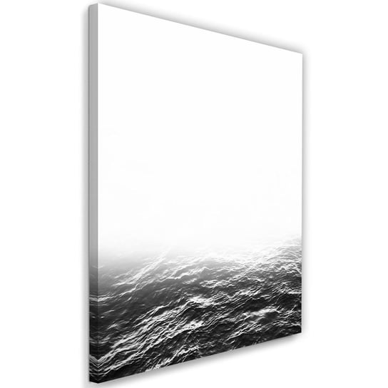 Obraz na płótnie FEEBY, Fale Morze Czarno Biały 60x90 Feeby
