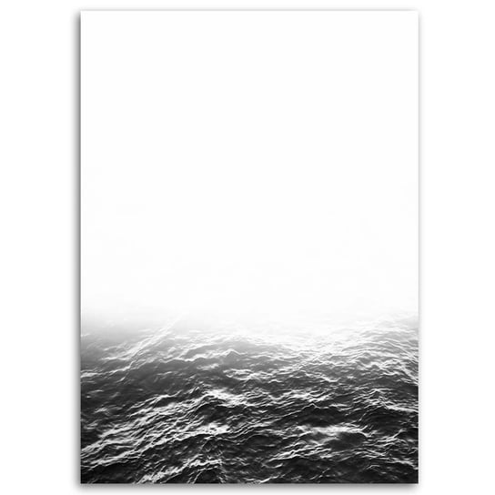 Obraz na płótnie FEEBY, Fale Morze Czarno Biały 70x100 Feeby