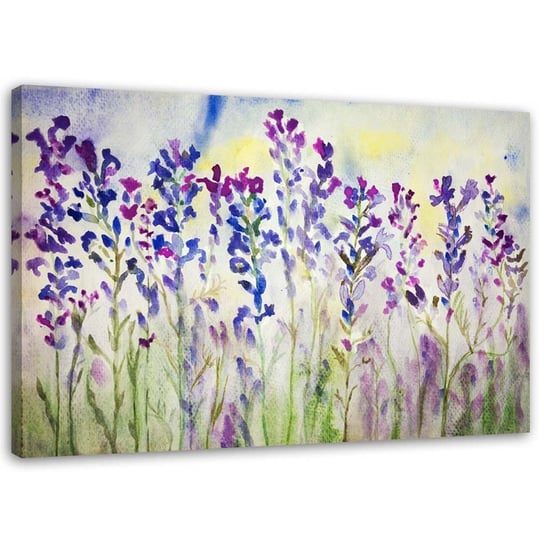 Obraz na płótnie FEEBY, Fioletowe kwiaty na łące 100x70 Feeby