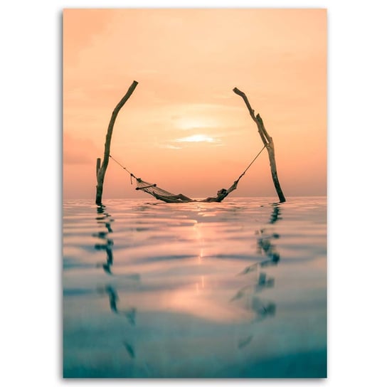 Obraz na płótnie FEEBY, Hamak Morze Słońce Widok 70x100 Feeby
