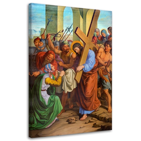 Obraz na płótnie FEEBY, Jezus i św. Weronika Droga Krzyżowa Wiedeń 70x100 Feeby