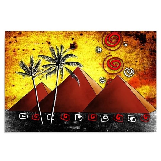 Obraz na płótnie FEEBY, Kolorowa Afryka palmy góry 50x40 Feeby