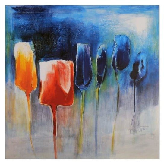 Obraz na płótnie FEEBY, Kolorowe Tulipany Kwiaty 60x60 Feeby
