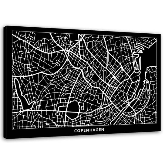Obraz na płótnie FEEBY, Kopenhaga - plan miasta 100x70 Feeby