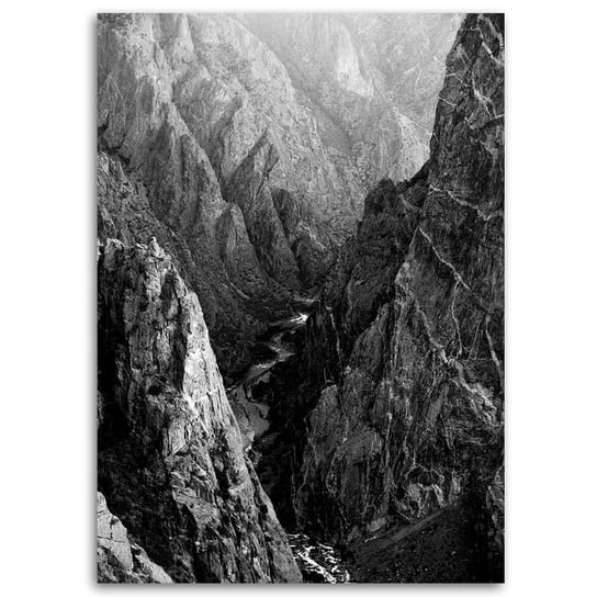 Obraz na płótnie FEEBY, Krajobraz Góry Czarno Biały 70x100 Feeby