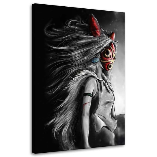 Obraz na płótnie FEEBY, Księżniczka Mononoke w czerwonej masce 70x100 Feeby