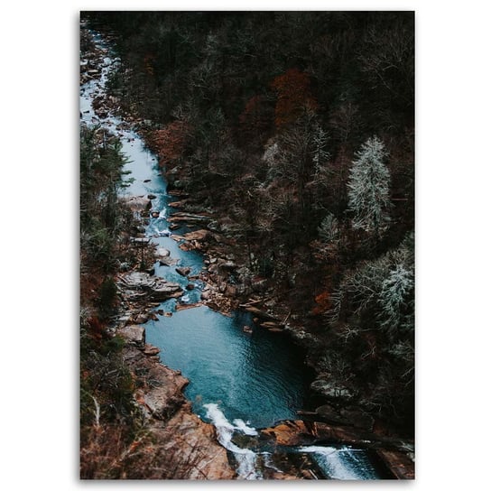 Obraz na płótnie FEEBY, Las Potok Góry Natura 70x100 Feeby